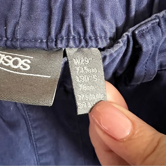 ASOS Blue Purple Pull On High Rose Cargo Carpenter Pants‎ - Picture 6 of 9